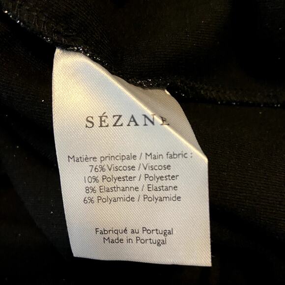 Sezane Cyprien T-shirt Classic Fit Short Sleeve Keyhole Striped Sparkly Blue S - Picture 4 of 6